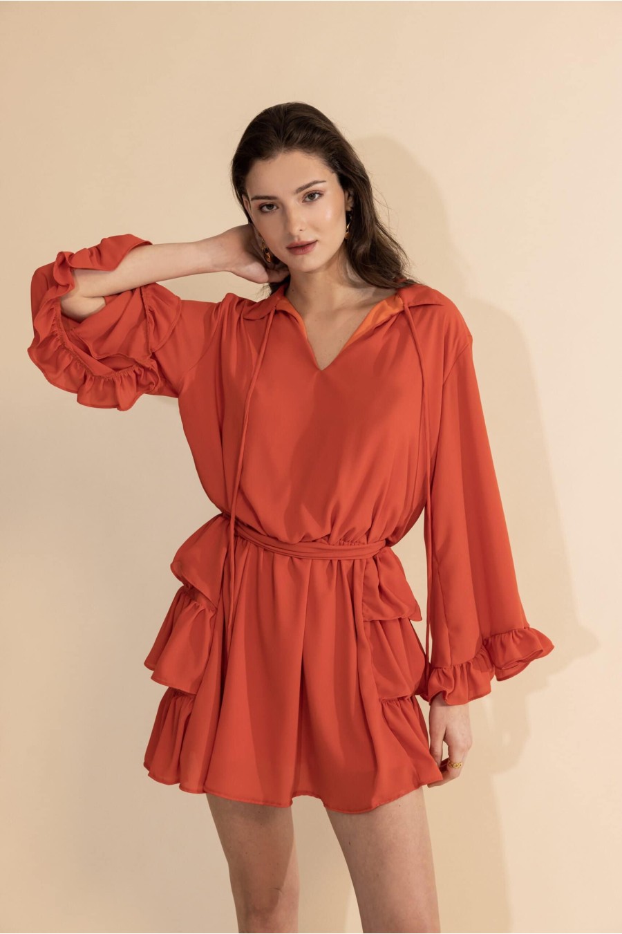 Mabel Burnt Orange Dress