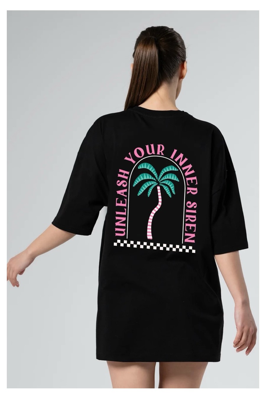 T-Shirt Palm Oversized Black
