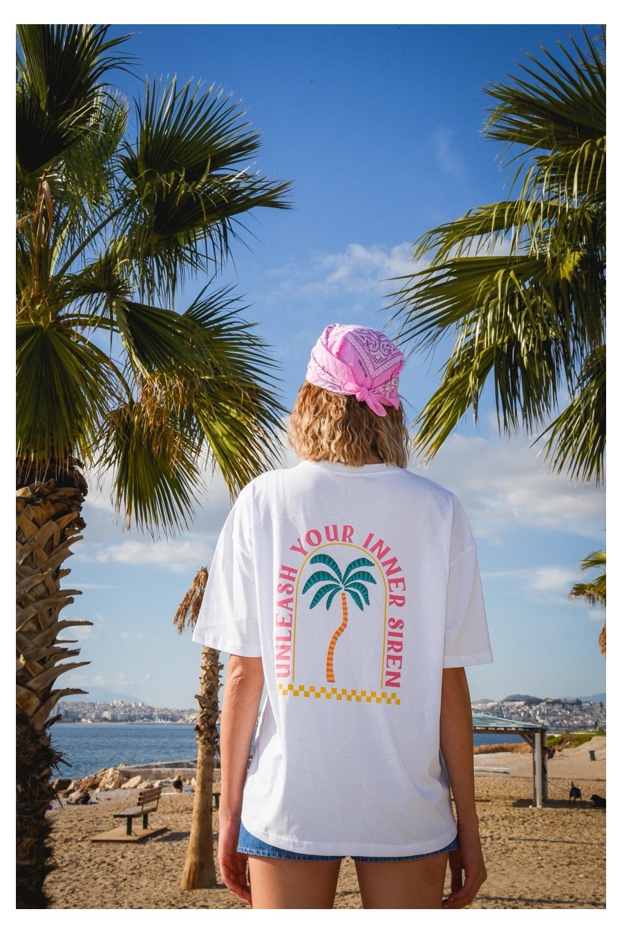 T-Shirt Palm Oversized White