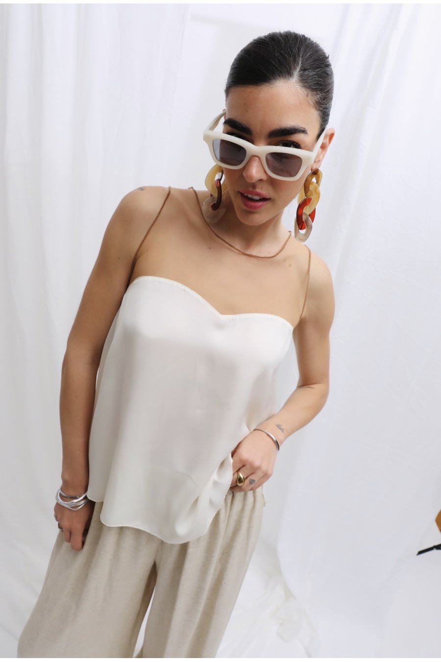 Light Peplo Top Off White