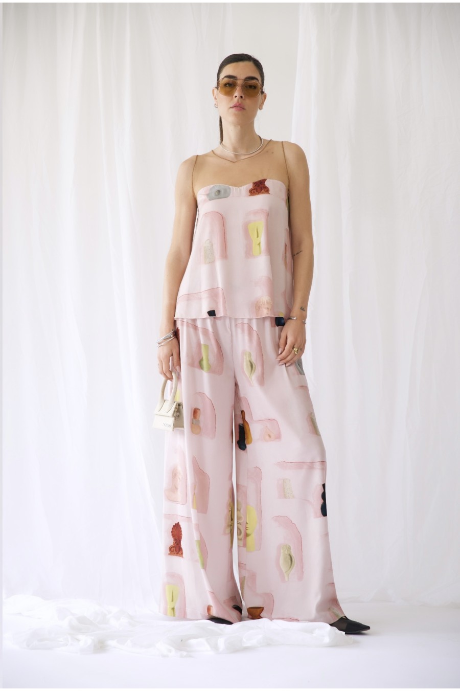 Rhea Silk Satin Wide Leg...