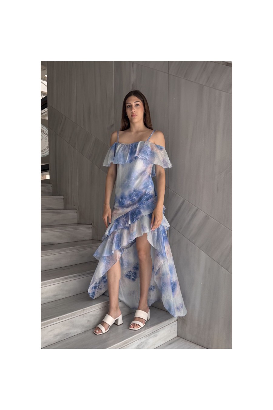 Blue Ruffle Dress