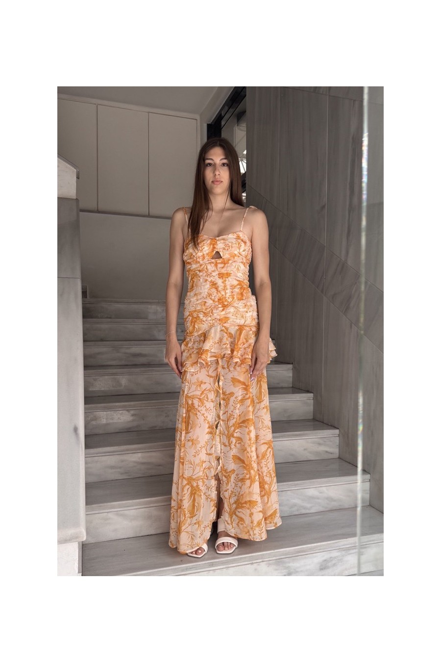 Off-White Orange Floral...