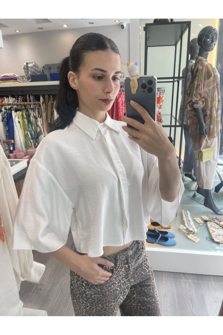 White 3/4 Sleeve Shirt