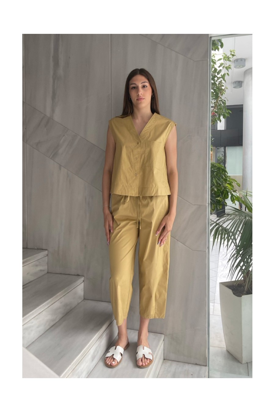 Olive Cotton Pants