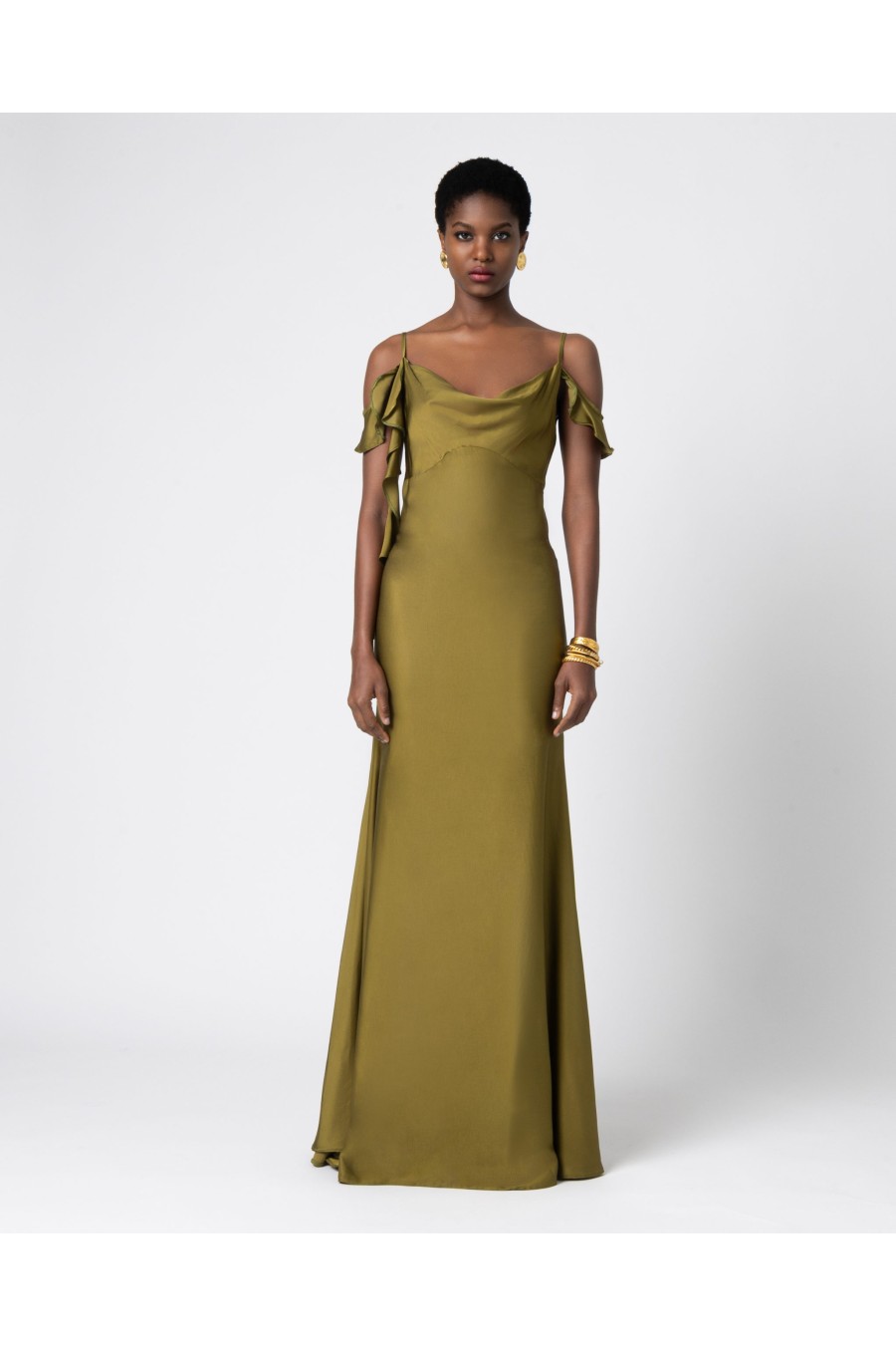 Camilla Satin Dress Olive