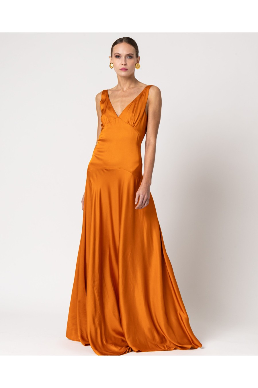 Ivy Satin Dress Orange