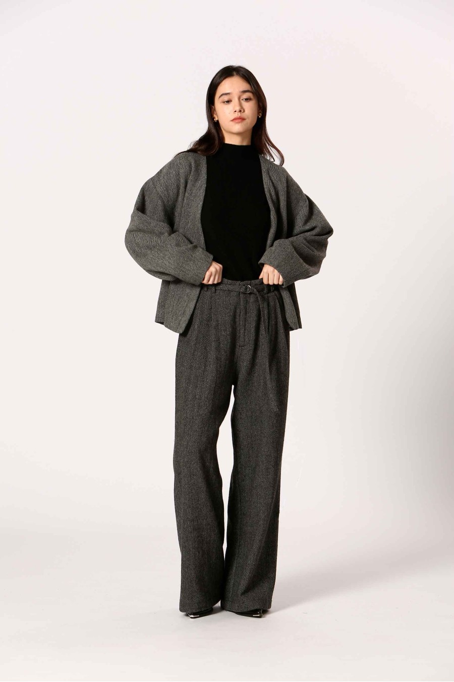 The Korner Grey Wool Darted...