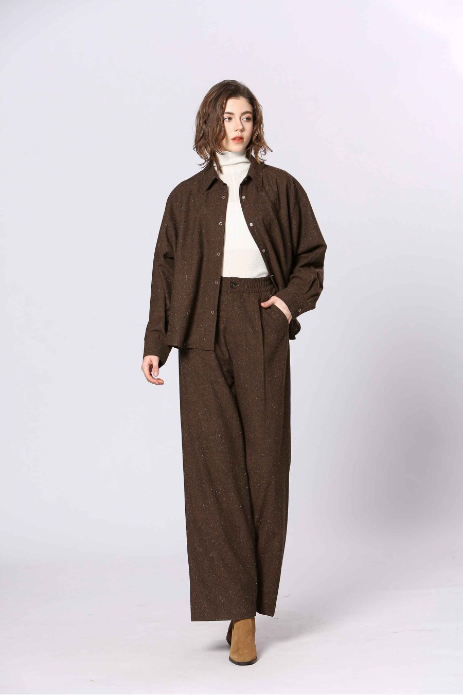 See U Soon Brown Wool Blend...