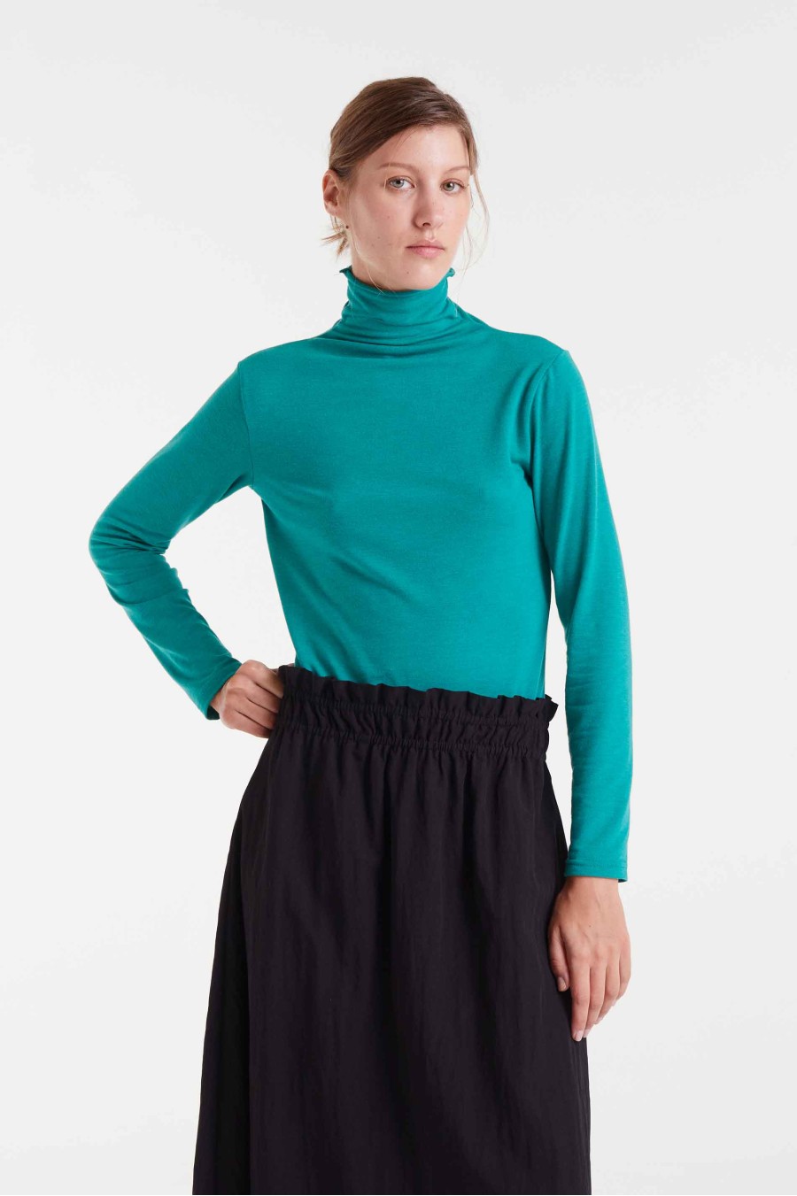 Compania Fantastica Green High Neck Top