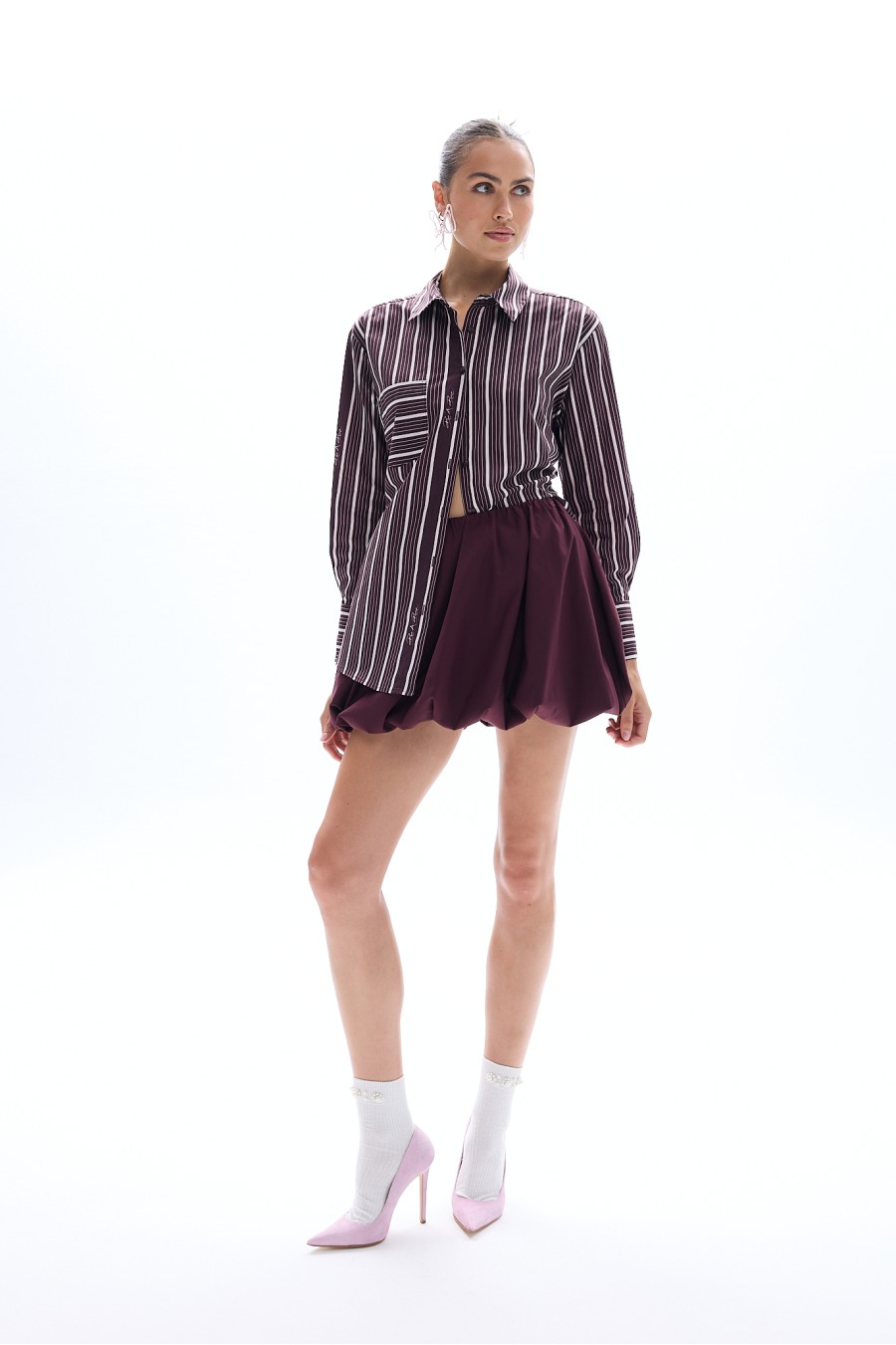 Be A Bee Maroon Striped Shirt